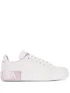 Dolce & Gabbana Portofino Sneakers In Nappa Leather In Bianco