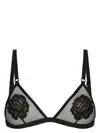 Dolce & Gabbana Floral-motif Triangle Bra In Black