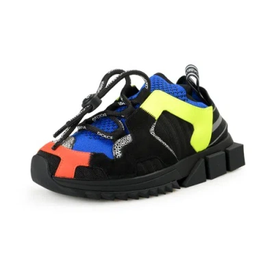 Pre-owned Dolce & Gabbana Women's "sorrento" Multi-color Canvas & Leather Sneakers Shoes In Multicolor