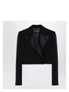 Dolce & Gabbana Wool Gabardine Tuxedo Spencer Cropped Length