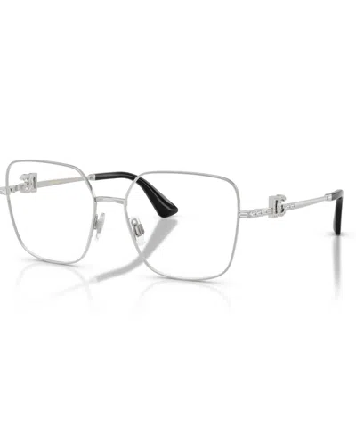 Dolce & Gabbana Women's Square Eyeglasses, Dg1367b In Silver
