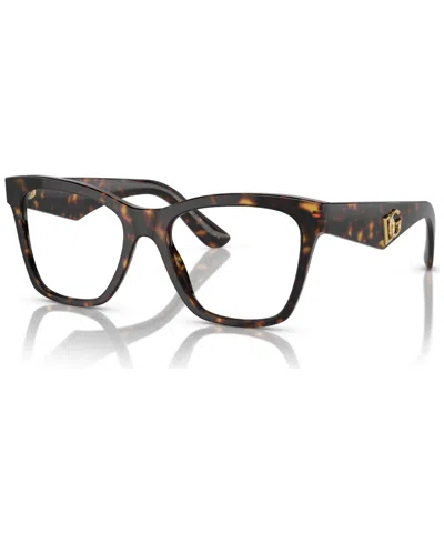Dolce & Gabbana Women's Square Eyeglasses, Dg3374 51 In Havana