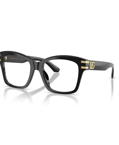 Dolce & Gabbana Women's Square Eyeglasses, Dg3419 In Black