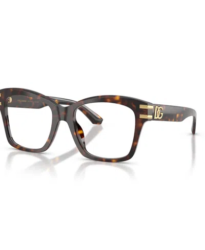 Dolce & Gabbana Women's Square Eyeglasses, Dg3419 In Brown
