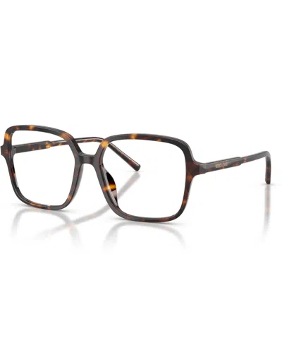 Dolce & Gabbana Women's Square Eyeglasses, Dg3442 In Brown