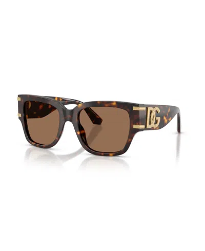 Dolce & Gabbana Women's Square Round-face Sunglasses Dg4563 In Brown