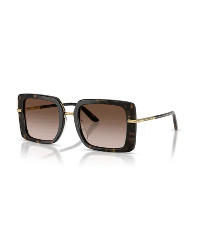 Dolce & Gabbana Women's Square Sunglasses, Dg4491 In Havana On White Barrow