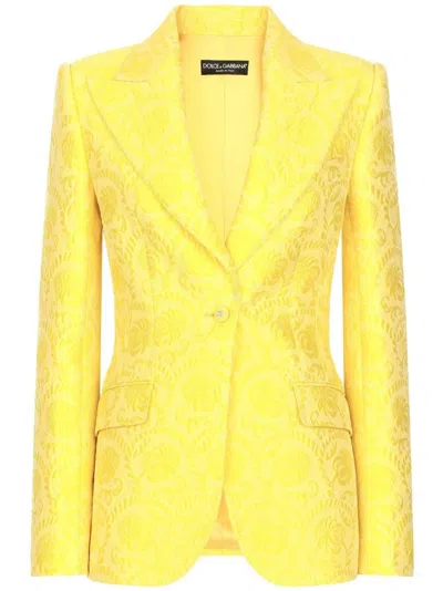 Dolce & Gabbana Women's Ss24 Americana Coat In A3776 In Yellow