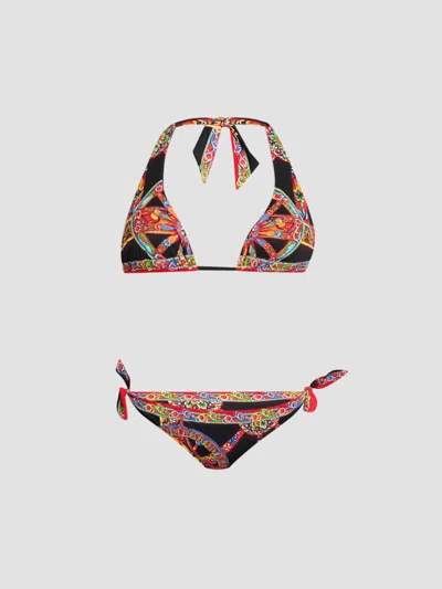 Dolce & Gabbana Women's St. Carretto Printed Bikini In Ruote Carretto
