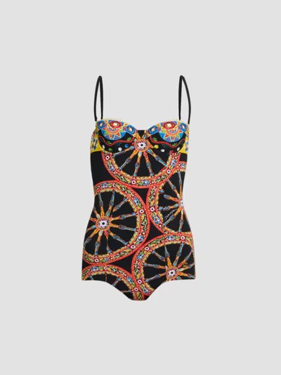 Dolce & Gabbana Women's St. Carretto Retro One-piece Swimsuit