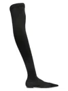 Dolce & Gabbana Pointed Toe Stretch Fabric Over-the-knee Boots In Black