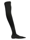 Dolce & Gabbana Pointed Toe Stretch Fabric Over-the-knee Boots In Black