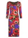 Dolce & Gabbana Anemone Print Sheath Dress In Multicolor