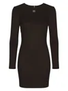 Dolce & Gabbana Short Milano Rib Dress With Dg Logo