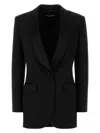 Dolce & Gabbana Black Stretch Wool Blend Blazer