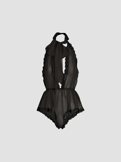 Dolce & Gabbana Women's Stretch-silk Lace-trim Romper In Black