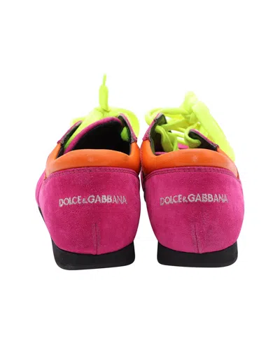 Dolce & Gabbana Women's Suede Lace-up Sneaker (authentic Pre-loved) In Pink