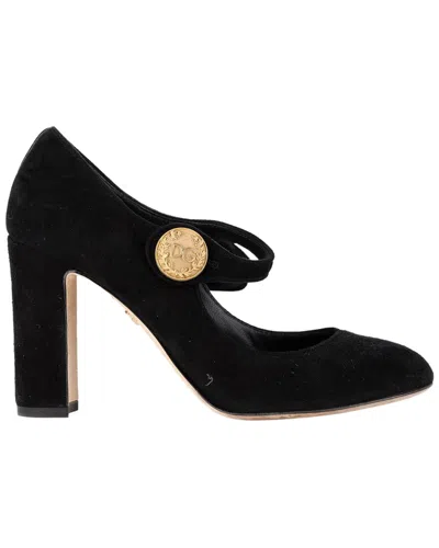 Dolce & Gabbana Women's Suede Vally Mary Jane Pump (authentic Pre-loved) In Black