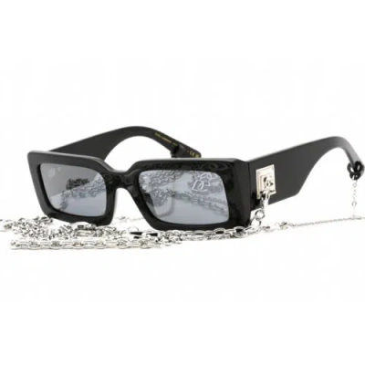 Pre-owned Dolce & Gabbana Women's Sunglasses Black Rectangular Frame 0dg4416 501/6g In Gray