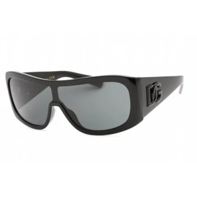 Pre-owned Dolce & Gabbana Women's Sunglasses Black Shield Full Rim Frame 0dg4454 501/87 In Gray