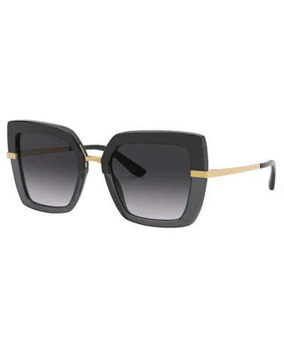 Dolce & Gabbana Women's Sunglasses, Dg4373 In Top Black On Transparent Black,grey Grad