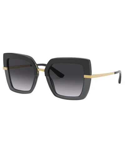 Dolce & Gabbana Womens Black Dg4373 Square-frame Acetate Sunglasses In Light Grey Gradient Black