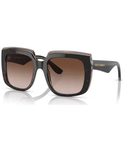 Dolce & Gabbana Women's Sunglasses, Dg4414 In Havana On Transparent Brown