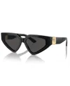 Dolce & Gabbana Dg Crossed Logo Acetate & Plastic Cat-eye Sunglasses In Black