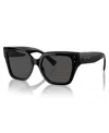 Dolce & Gabbana Monochrome Acetate & Plastic Butterfly Sunglasses In Black