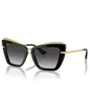 Dolce & Gabbana Cat Eye Sunglasses With Grey Gradient Lenses In Black