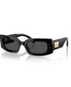 Dolce & Gabbana Acetate Rectangular Sunglasses In Black