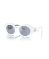 Dolce & Gabbana Women's Sunglasses, Mirror Dg4448 In White On Blue Maiolica