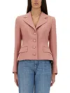 Dolce & Gabbana Tailored Single-breasted Jacket Flap Pockets In Pink