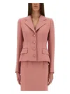 Dolce & Gabbana Single-breasted Pink Wool Jacket In Pink