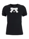 Dolce & Gabbana Bow Detail Crew Neck Short Sleeve T-shirt In Black
