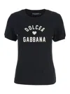 Dolce & Gabbana Black Cotton Logo T-shirt In Black