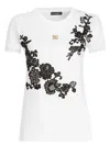 Dolce & Gabbana Jersey T-shirt With Dg Logo Pin And Lace Details In W0800