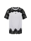 Dolce & Gabbana Jersey T-shirt With Dg Logo And Lace Inserts In White