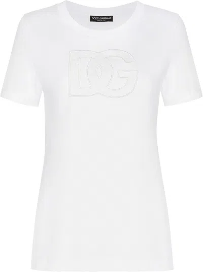 DOLCE & GABBANA WOMEN'S T-SHIRT WITH DG LOGO