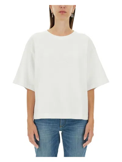 DOLCE & GABBANA WOMEN'S T-SHIRT WITH LETTERING LOGO