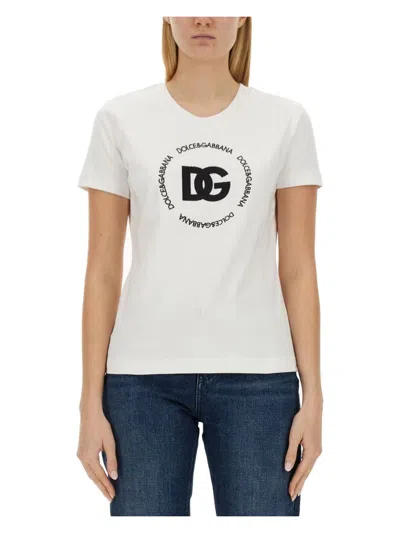 DOLCE & GABBANA WOMEN'S T-SHIRT WITH LOGO