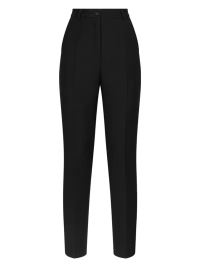 Dolce & Gabbana Women's Tailored Tuxedo Pants In Black