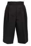 Dolce & Gabbana Tuxedo Knee-length Bermuda Shorts With Side Stripes In Black