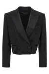 Dolce & Gabbana Black Tuxedo Short Blazer In Black