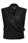 Dolce & Gabbana Tuxedo Gilet With Satin Peak Lapels In Black