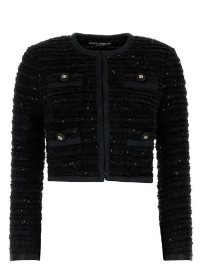 DOLCE & GABBANA WOMEN'S TWEED BLAZER
