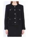 Dolce & Gabbana Jeweled Button Boucle Jacket In Black