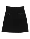Dolce & Gabbana Cotton Skirt With Button Embellishment And Patch Pockets In Black