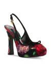 Dolce & Gabbana Floral-print Pumps In Rose/black