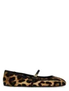 Dolce & Gabbana Multicolor Ballerinas In Cotton And Viscose With Leopard Print Women In Animalier